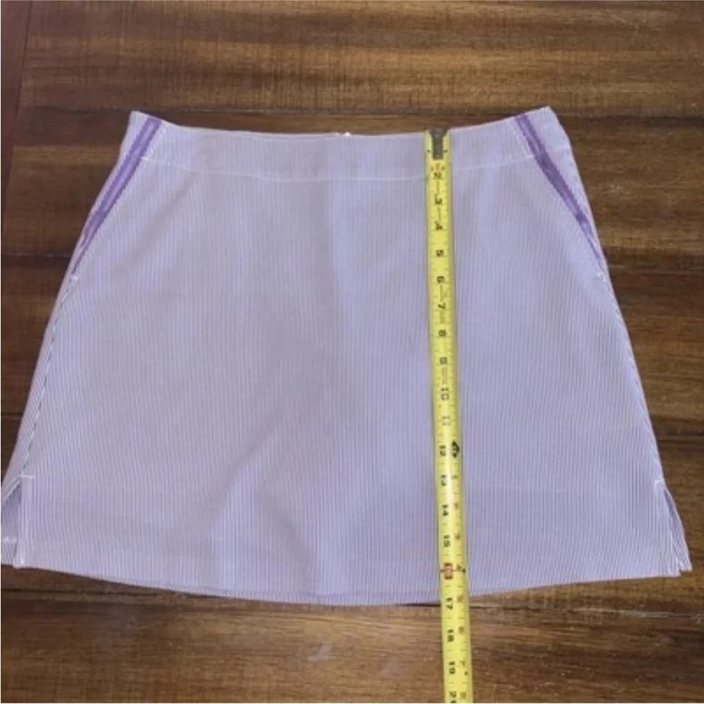 Lady Hagen Lavender Stripe Seersucker Golf Skort Size 10 - Picture 4 of 12